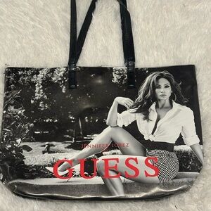 GUESS Monochrome and Red Graphic Tote. FREE GIFT with purchase!